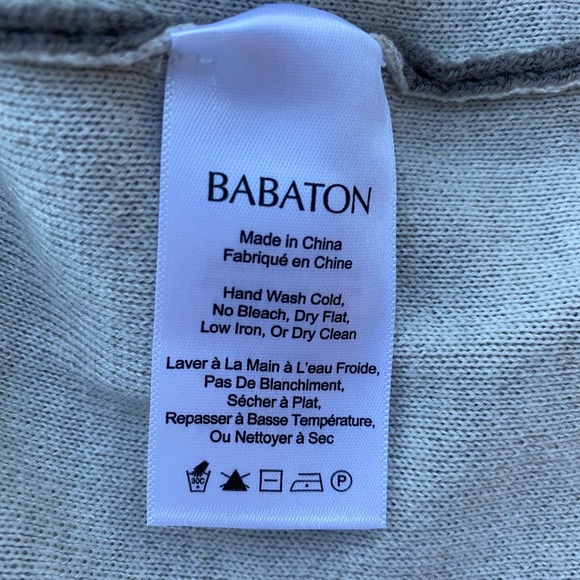 BABATON Beekman Fine Marino Wool Cardigan Pockets Two-tone - Picture 4 of 6